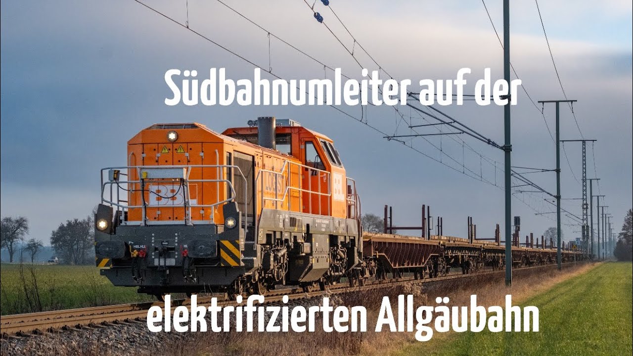 S&uuml;dbahnumleiter auf der elektrifizierten Allg&auml;ubahn: BBL DE 18 mit Schwellenzug, BBRegio BR425