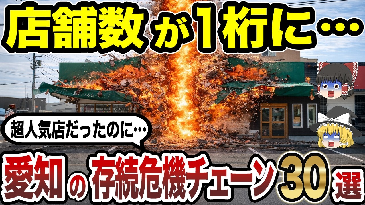【作業用】愛知県発の消滅危機チェーン30選 店舗数が激減した本当の理由とは？【日本地理】【ゆっくり解説】