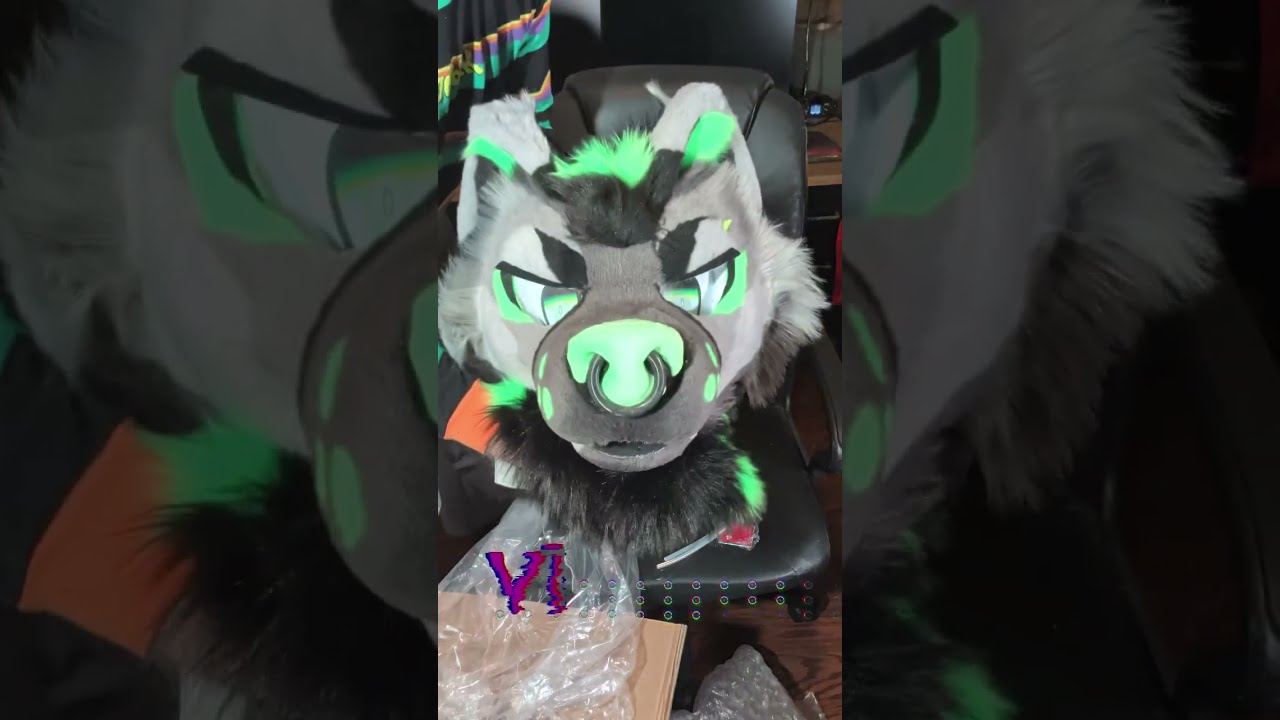 Unboxing my new adopted partial fursuit!! #furry #fursuit #unboxing 