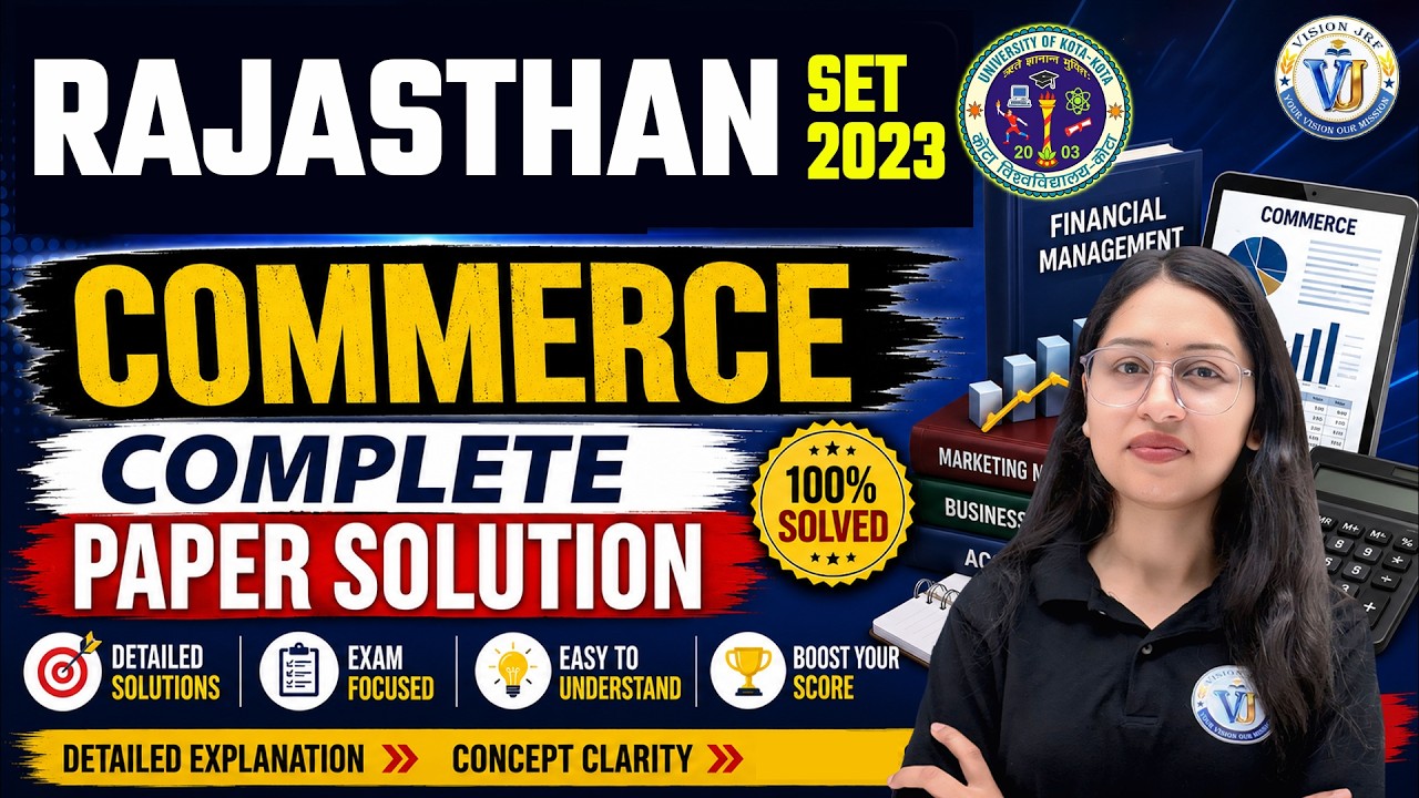 Rajasthan SET 2023 Commerce Question Paper Solution | Raj SET Commerce Paper Analysis by Saroj Ma'am