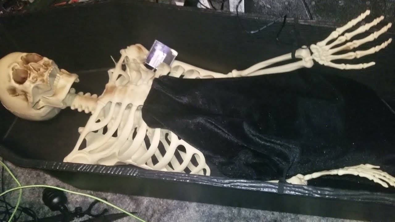Pan Asian Halloween Animated Rising Skeleton in Coffin