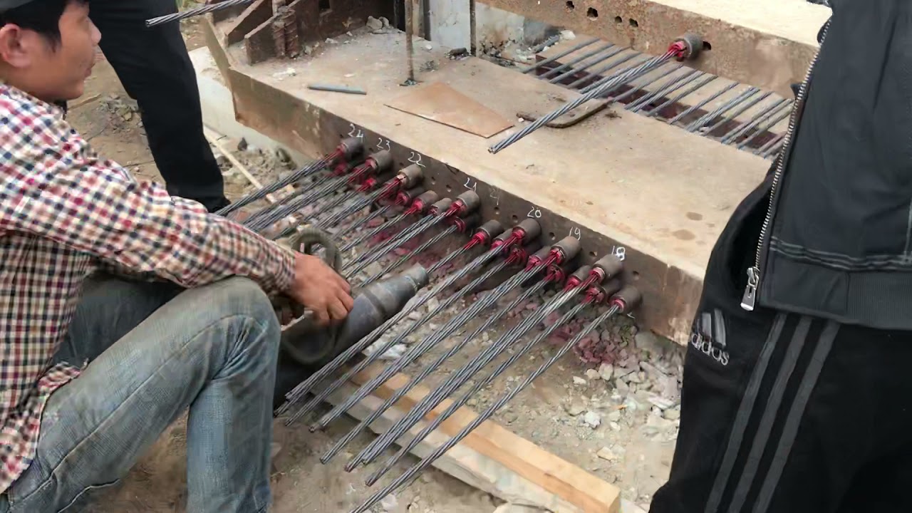 Căng kéo cáp dầm btct dự ứng lực căng trước | Builder vlog