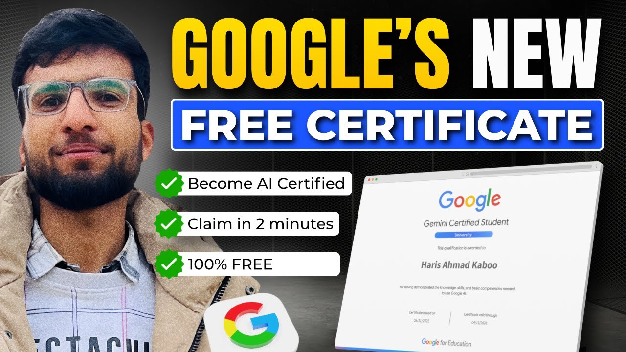 Google запустил бесплатный сертификат ИИ 2026 | Бесплатная сертификация от Google всего за 2 минуты