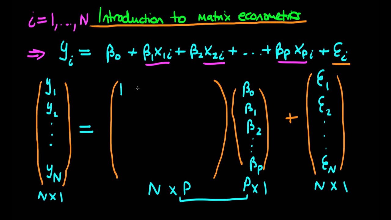 Introduction to the matrix formulation of econometrics