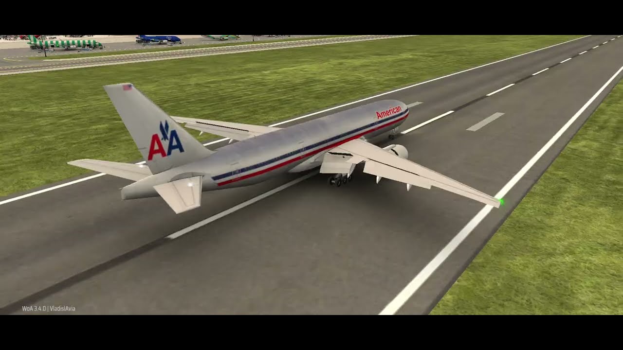 Boeing 777 special livery of American Airlines Chrome, New York, USA, at Bari. Landing, service B772