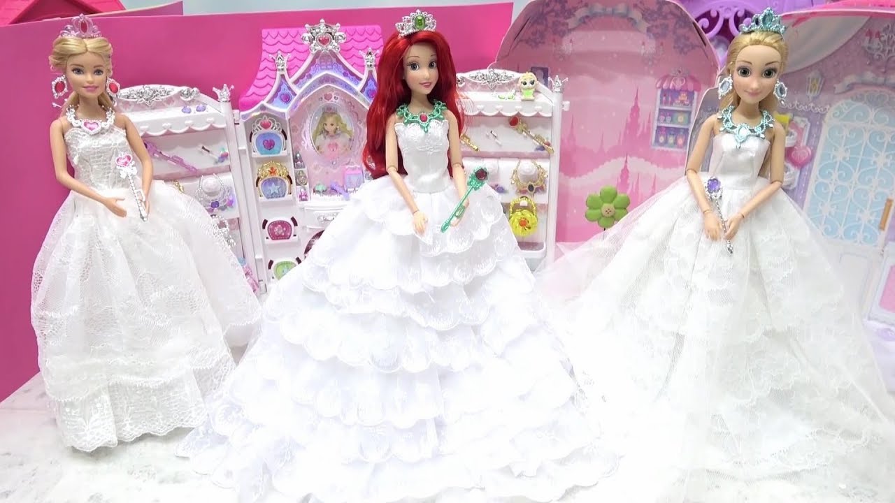 プリンセス バービー 人形 アリエル りかちゃんジュエリーキャッスル 結婚衣装ドレス