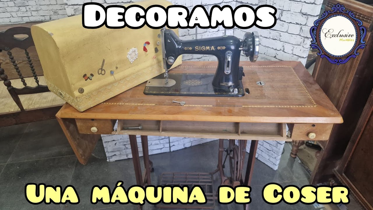 DECORAMOS Maquina de Coser con TRANSFER, DECOUPAGE Y CHALK PAINT