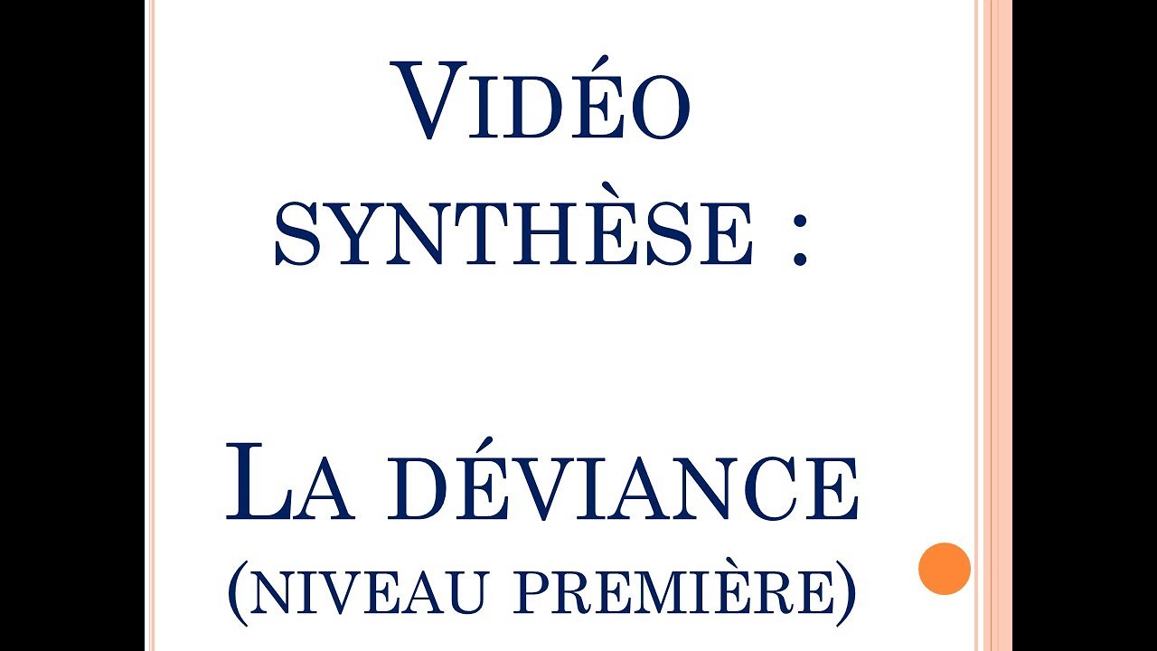 SES - Vidéo de synthèse du chapitre 