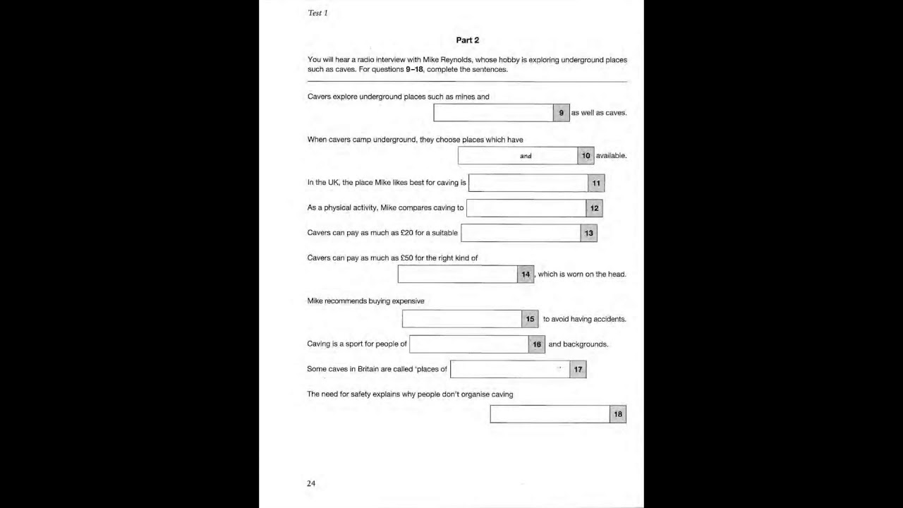 Listening B2, FCE 3, Test 1, Part 2