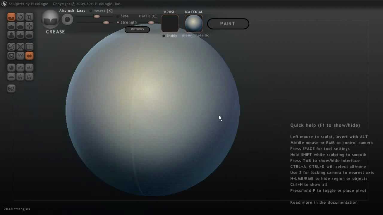 Sculptris Alpha 6 - Interface Overview Tutorial