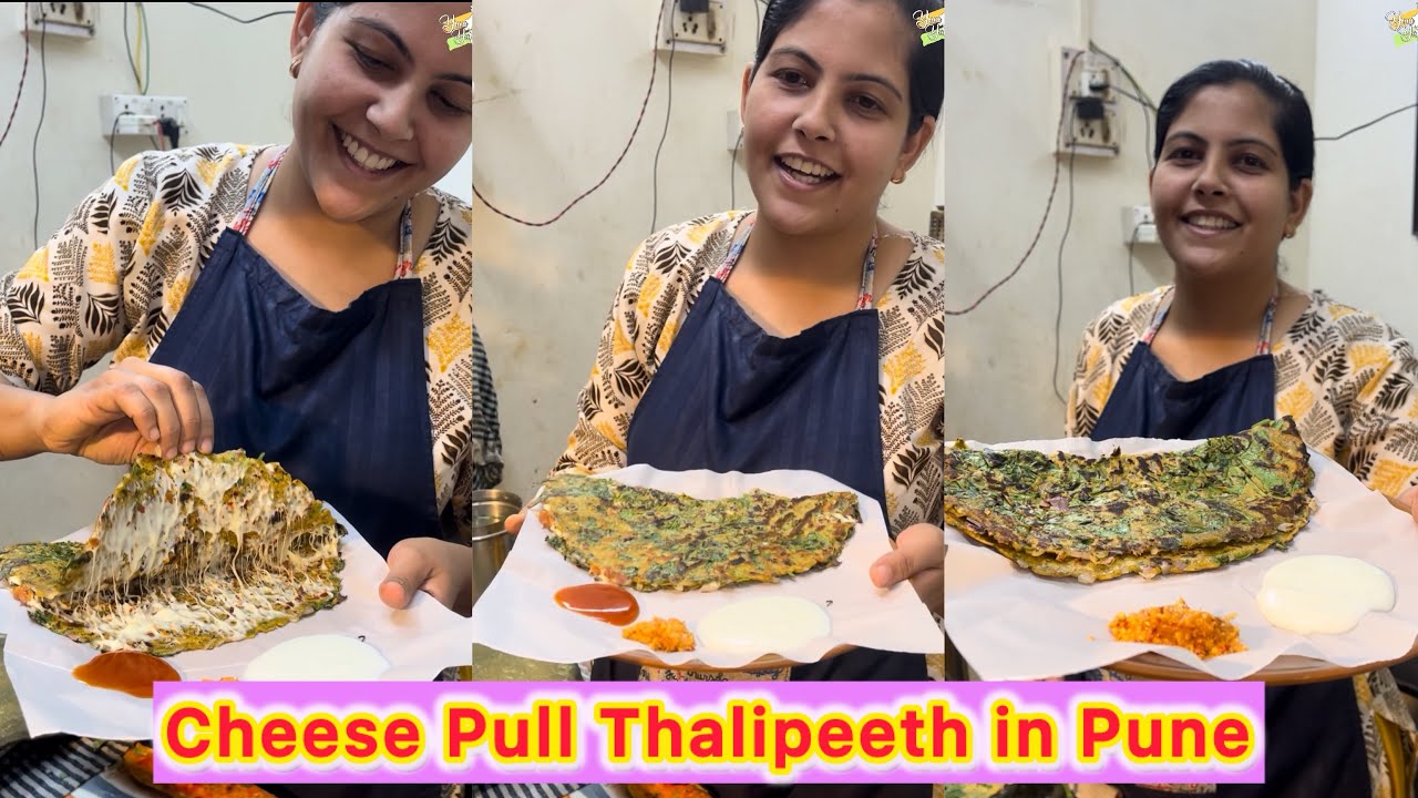 Home style making of Cheese Pull Thalipeeth in Pune😍😍 Pizza style Marathi Dish Thalipeeth😍🧀🔥