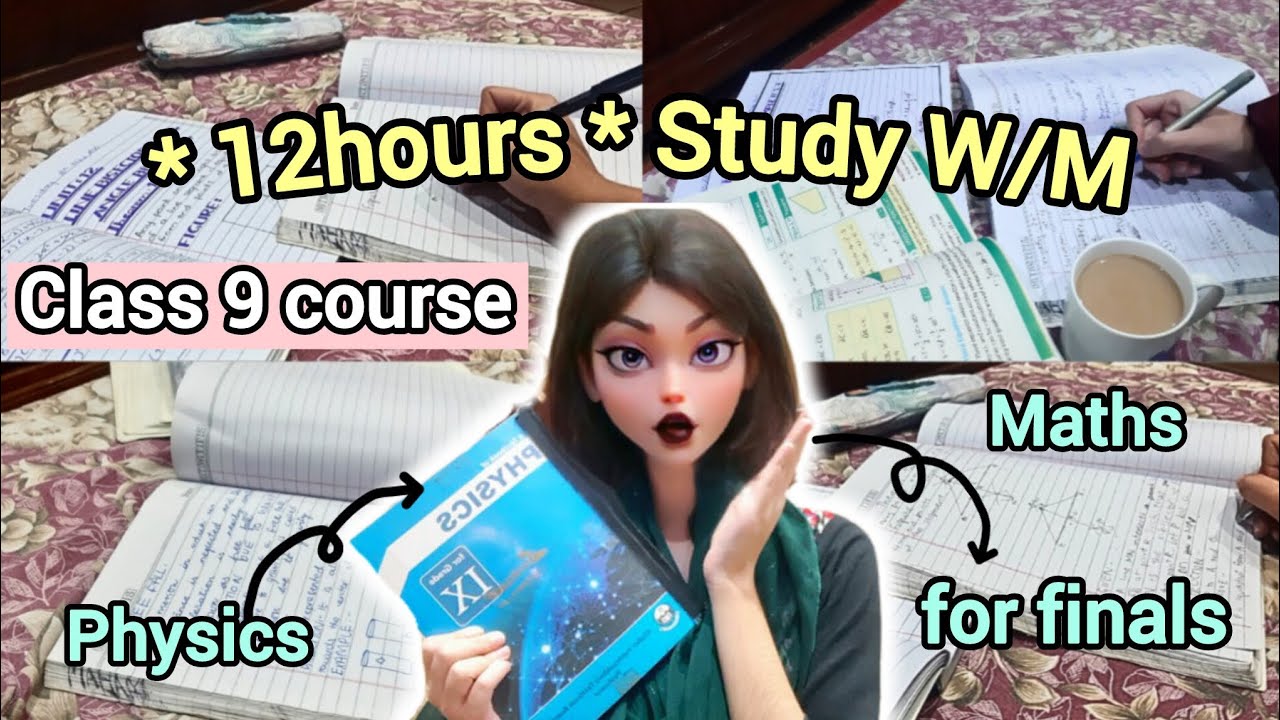 12 Hours Study with me | Class 9th course📚📐