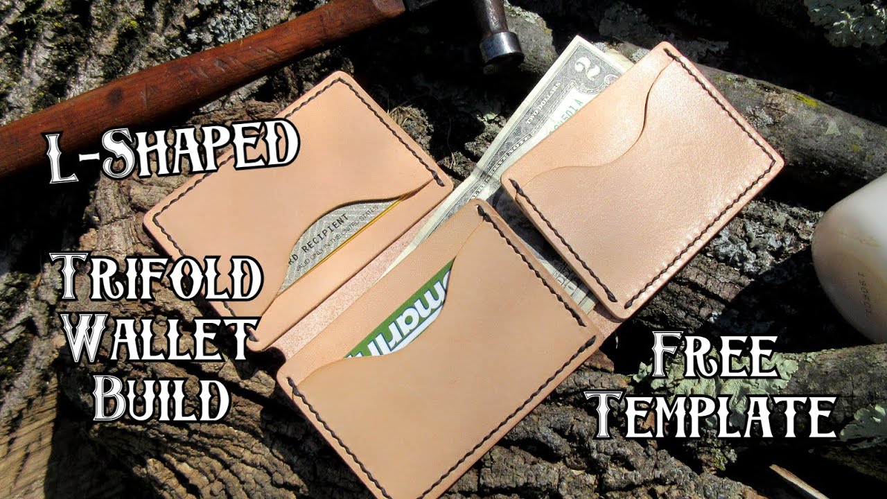 How to make a Leather L-Shaped Trifold Wallet (FREE Template!)