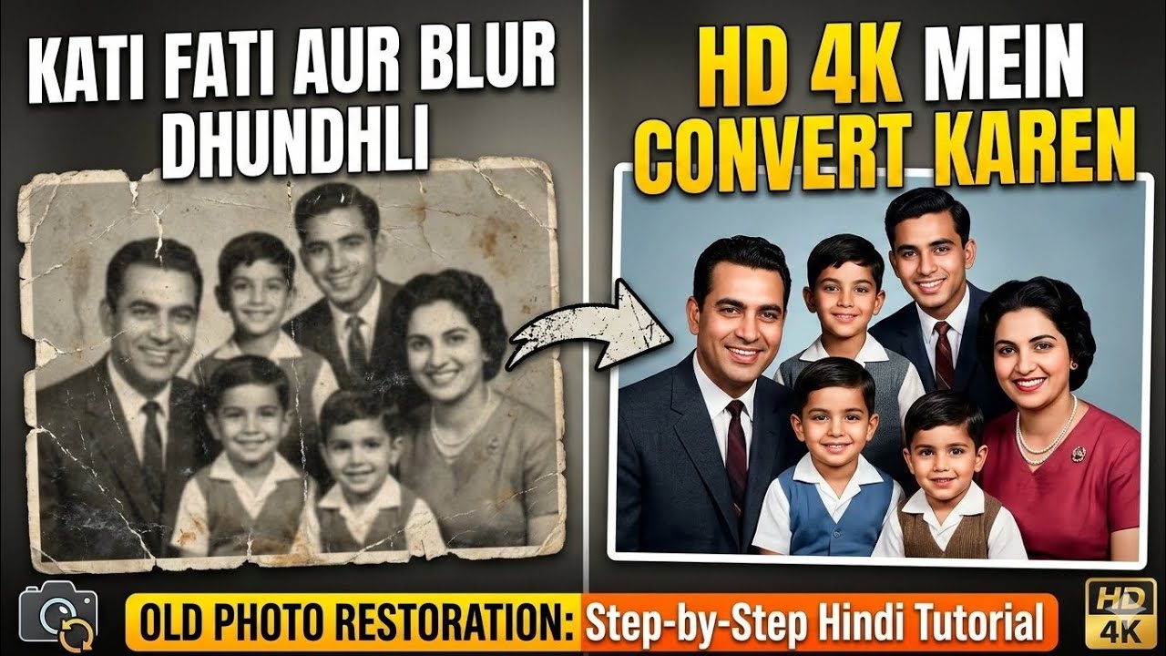 1 क्लिक में फटी फोटो बनेगी 4K! | Best AI Photo Enhancer Tutorial 2026 