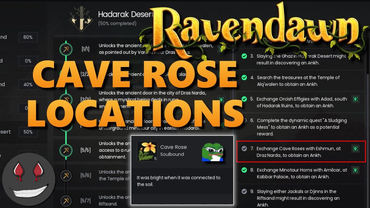 [RAVENDAWN] CAVE ROSE LOCATIONS (HADARAK DESERT JOURNAL)