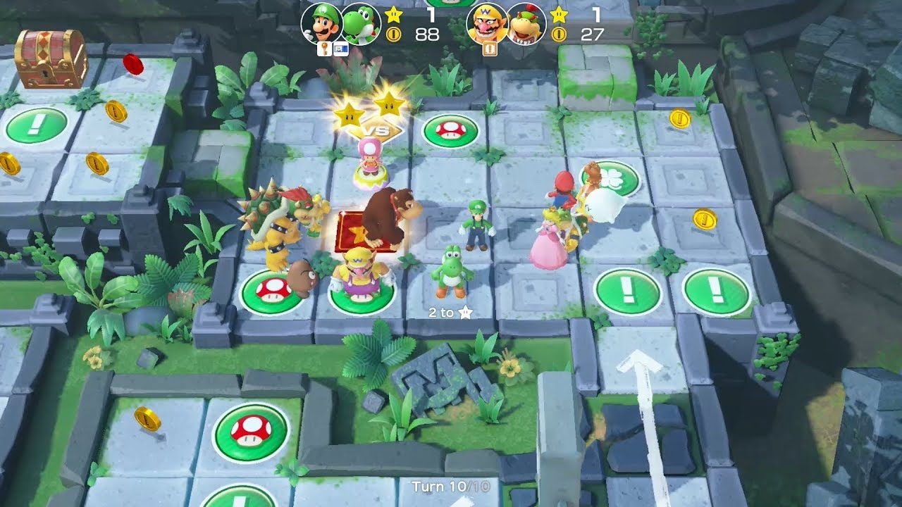 Super Mario Party Partner Party #229 Domino Ruins Treasure Hunt Luigi & Yoshi vs Wario & Bowser Jr