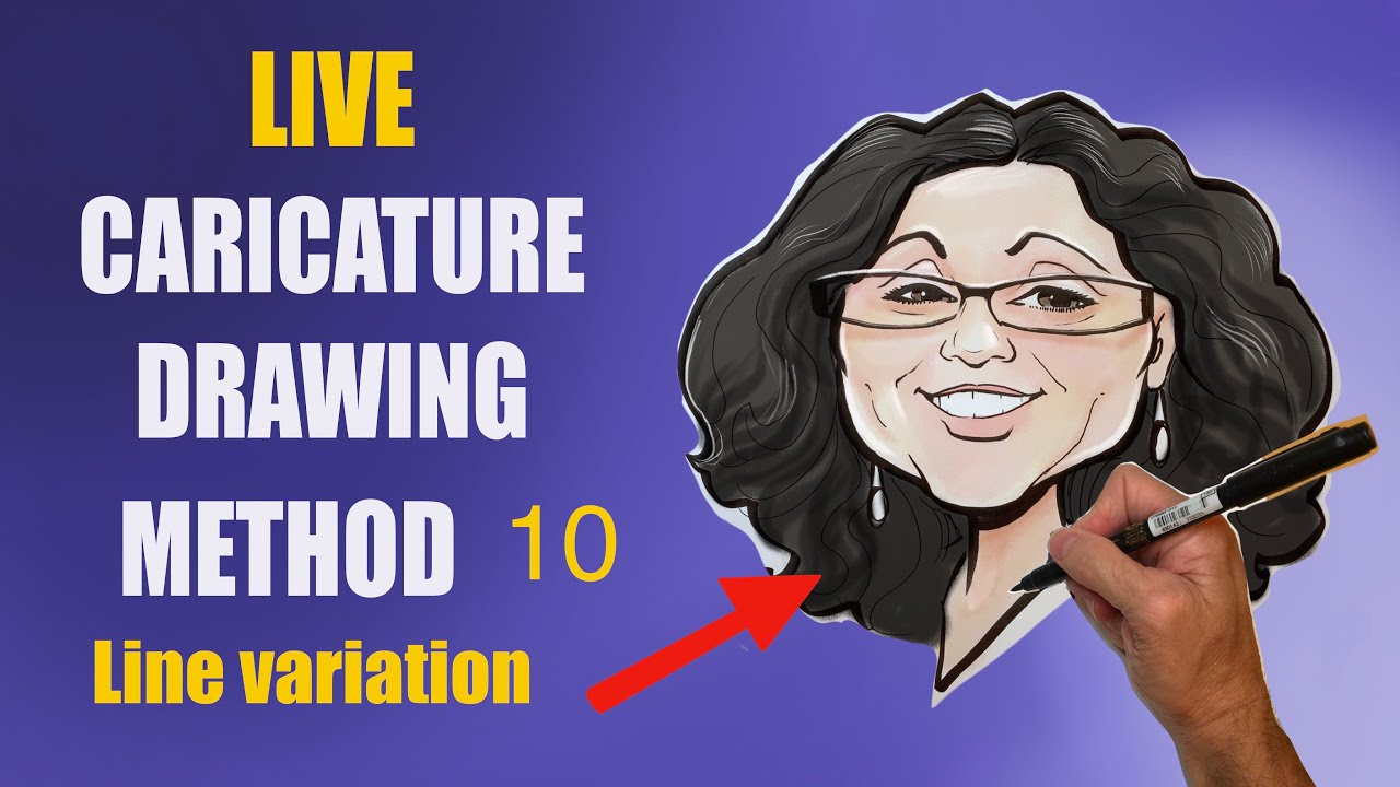 Live Caricature Drawing Method 10: Line Variation!