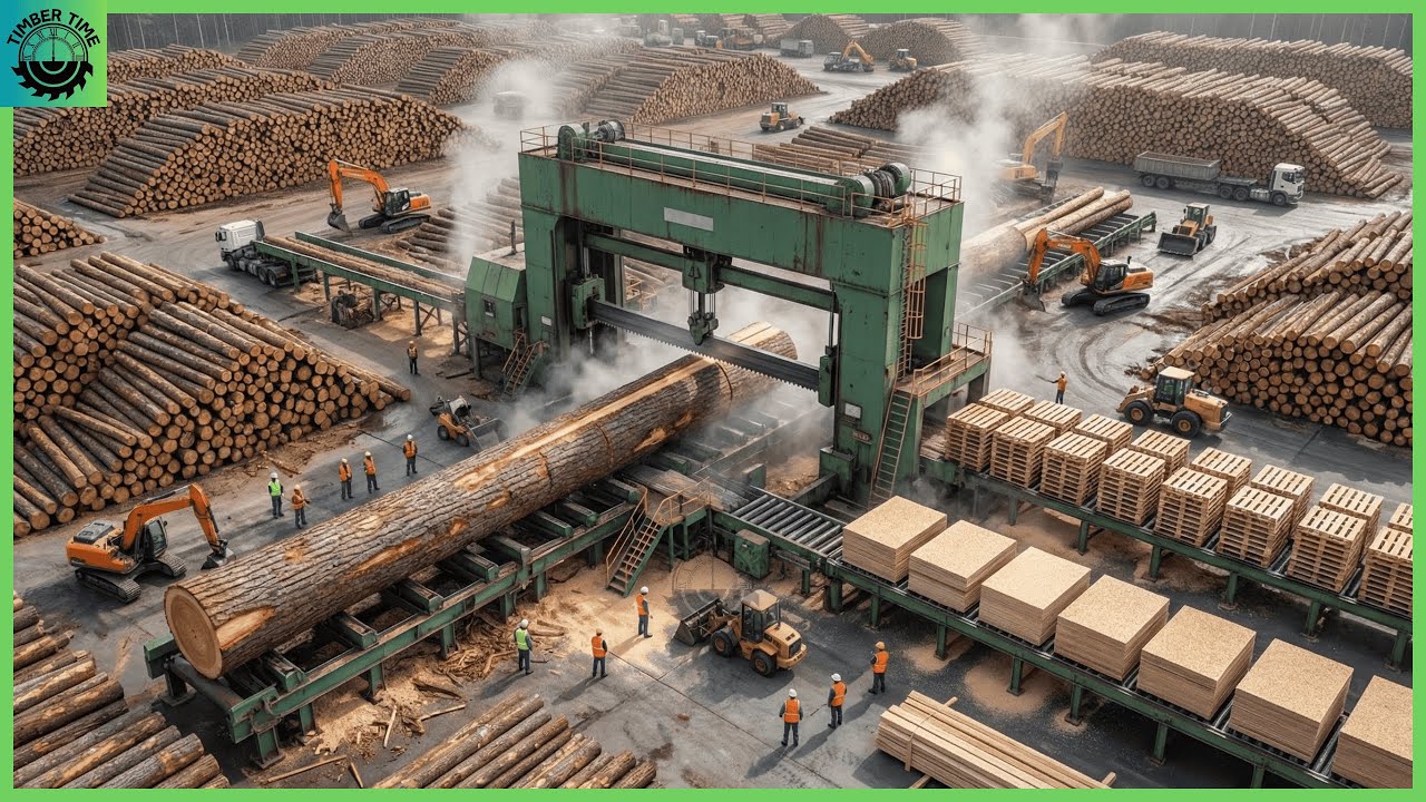 Inside the Pine Wood Sawmill Factory &ndash; How Pallet Wood & Particle Board Are Made for Furniture