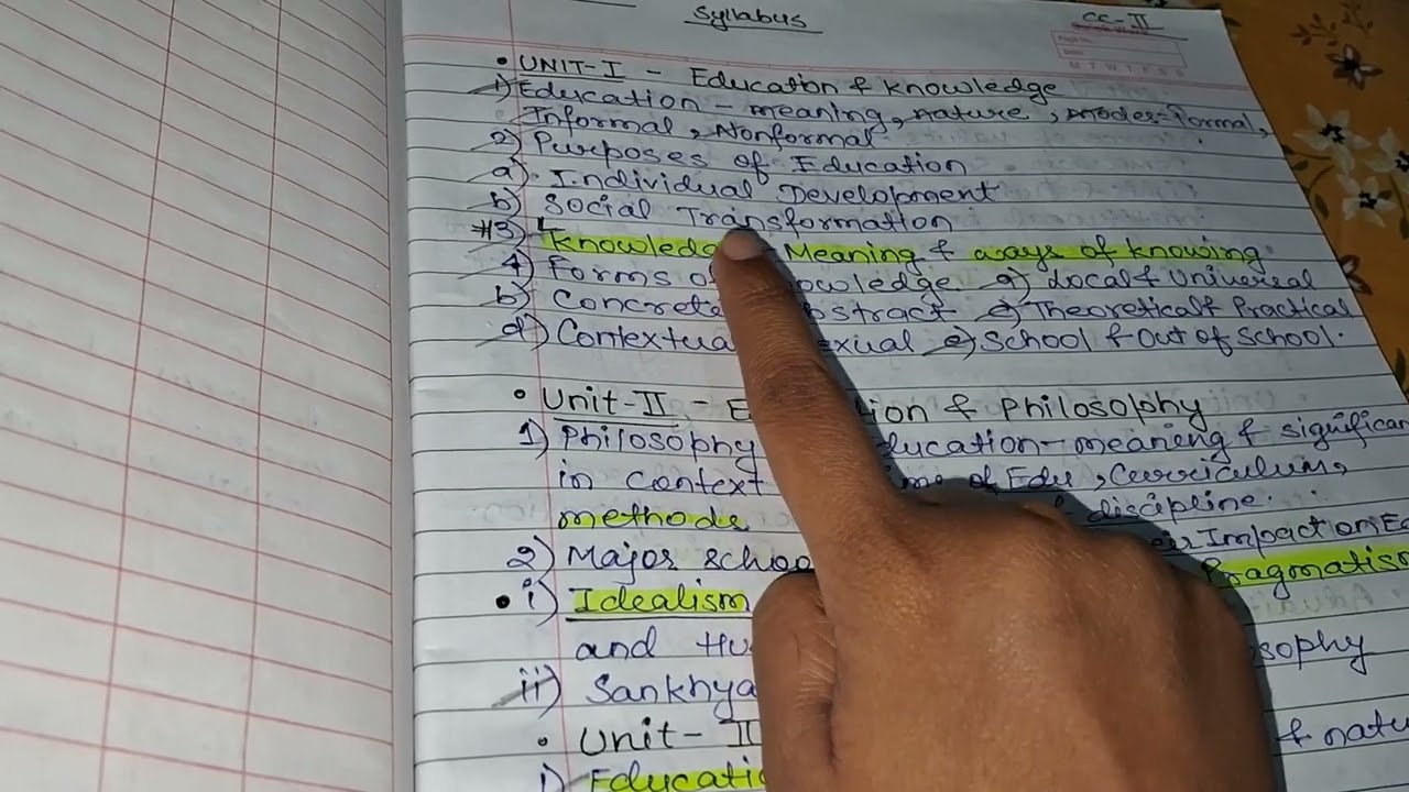 B.ed 1st year notes all university cc2 