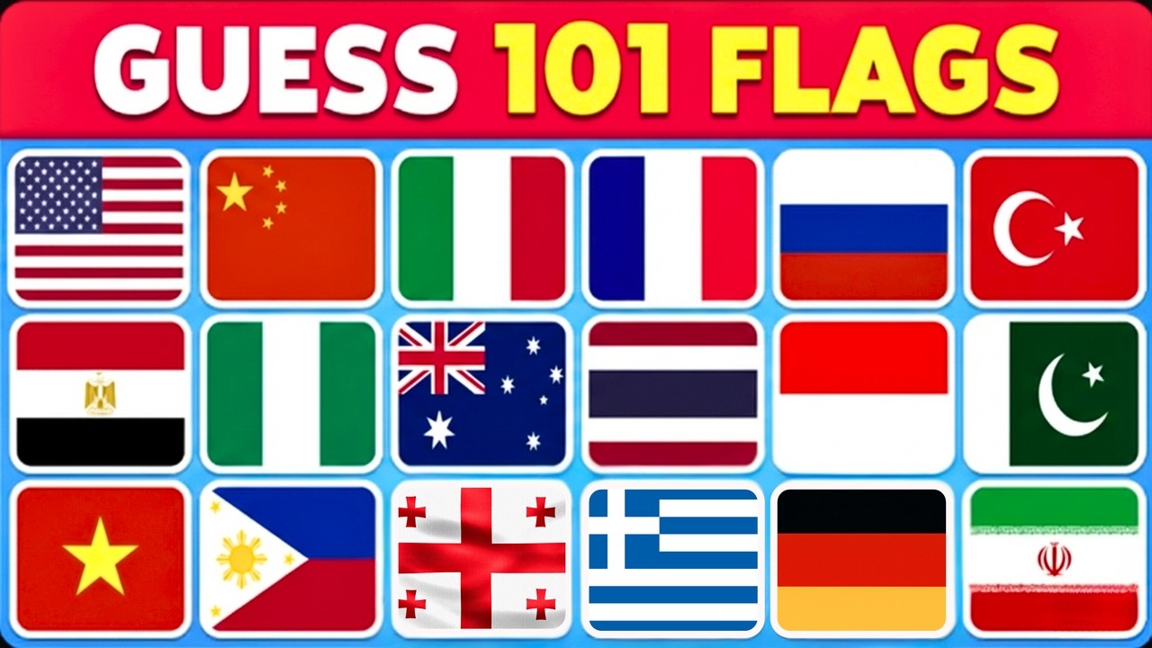 🚩 Can You Guess All 101 Flags? (99% FAIL THE LAST LEVEL)