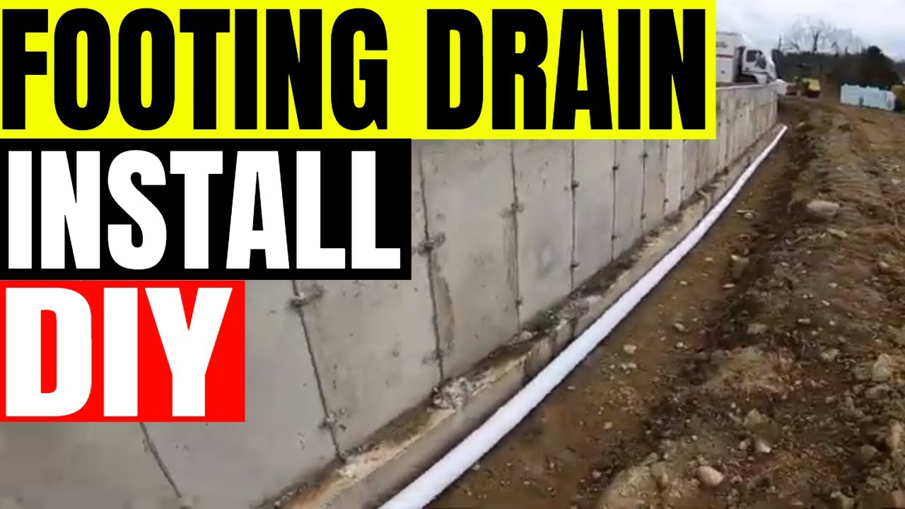 Installing footing drains Tri-County  Excavating 'Dirt Boss'