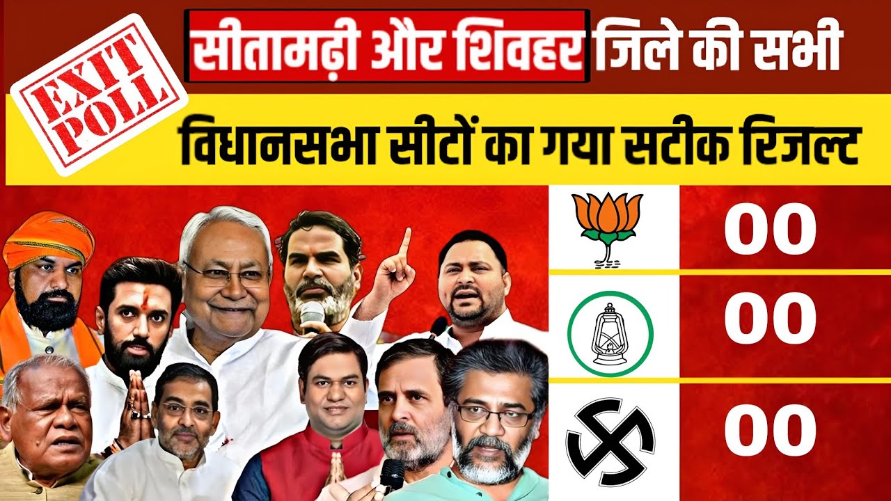 Bihar exit poll 2025: See the exact election results of all the seats in Sitamarhi and Shivhar districts. 