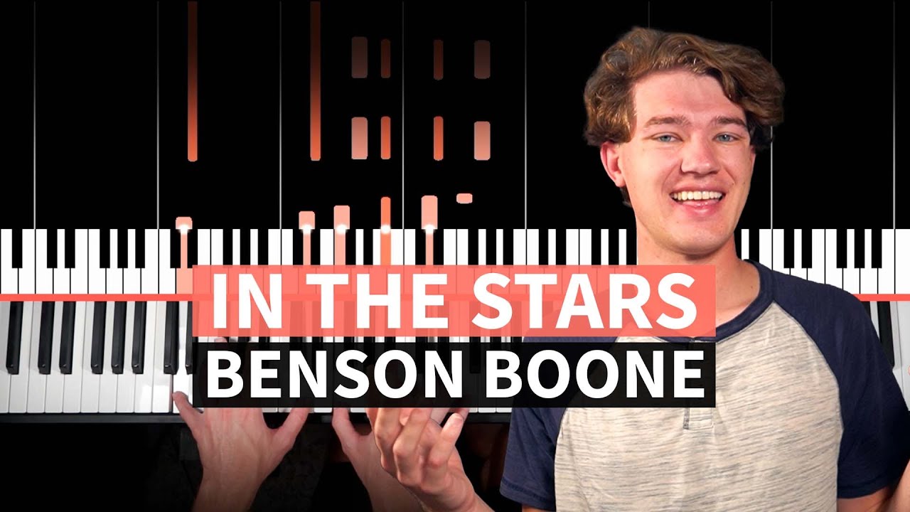 In the Stars - Benson Boone - PIANO TUTORIAL (accompaniment with chords)