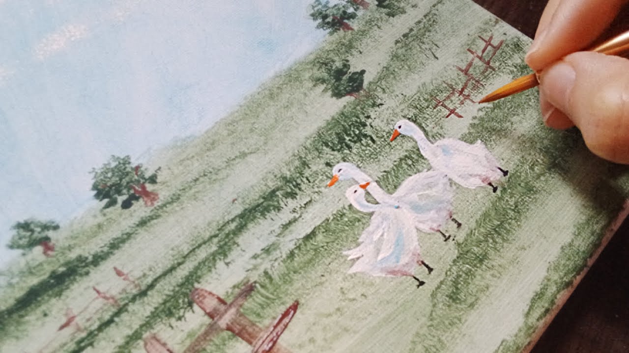 Ducks In The Morning Light / Acrylic Painting Techniques/ Acrylic Painting 