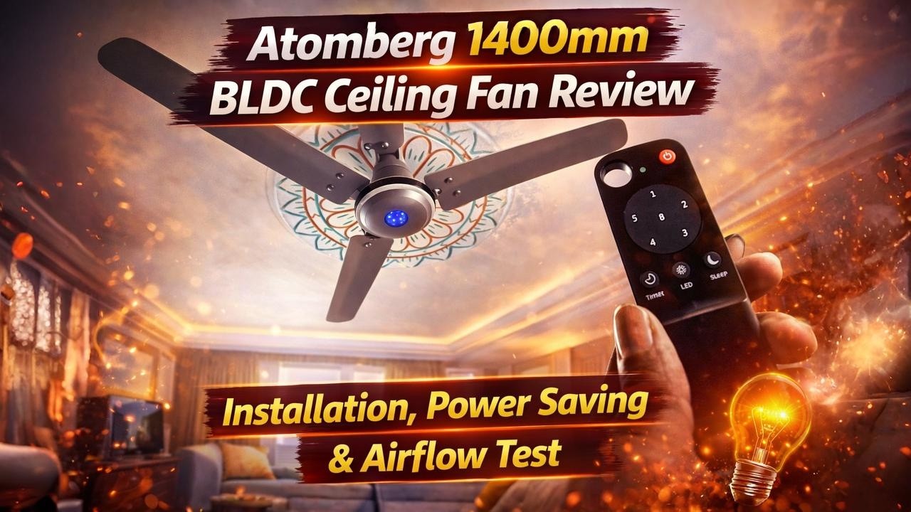 Atomberg 1400mm BLDC Ceiling Fan Review | Installation, Power Saving & Airflow Test