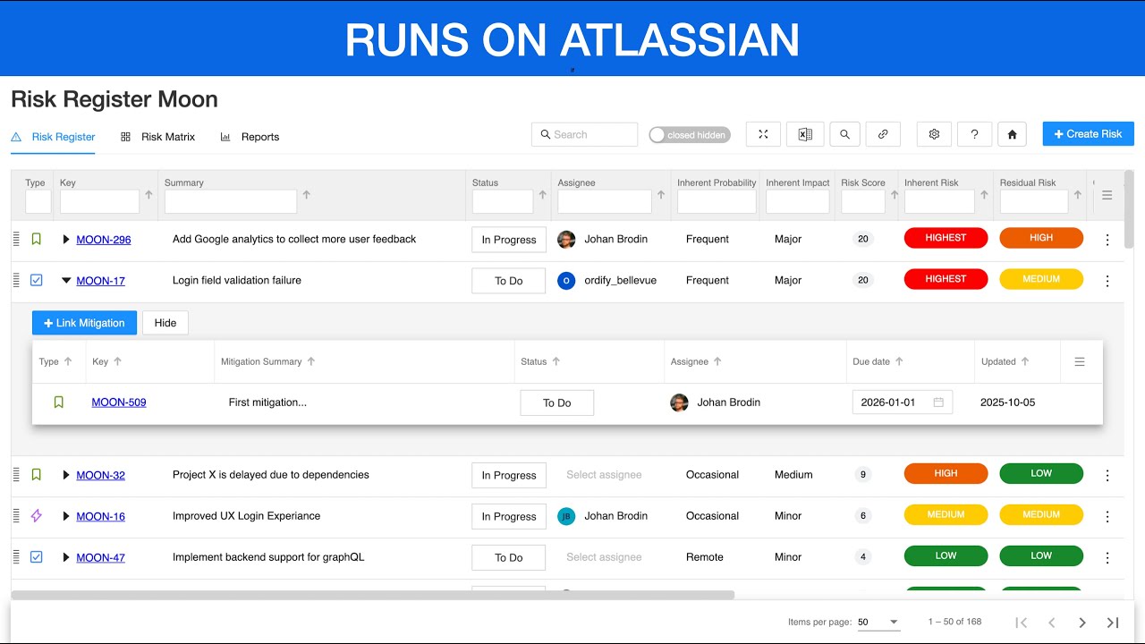 Risk Register for Jira & Confluence 2025 (demo with audio)