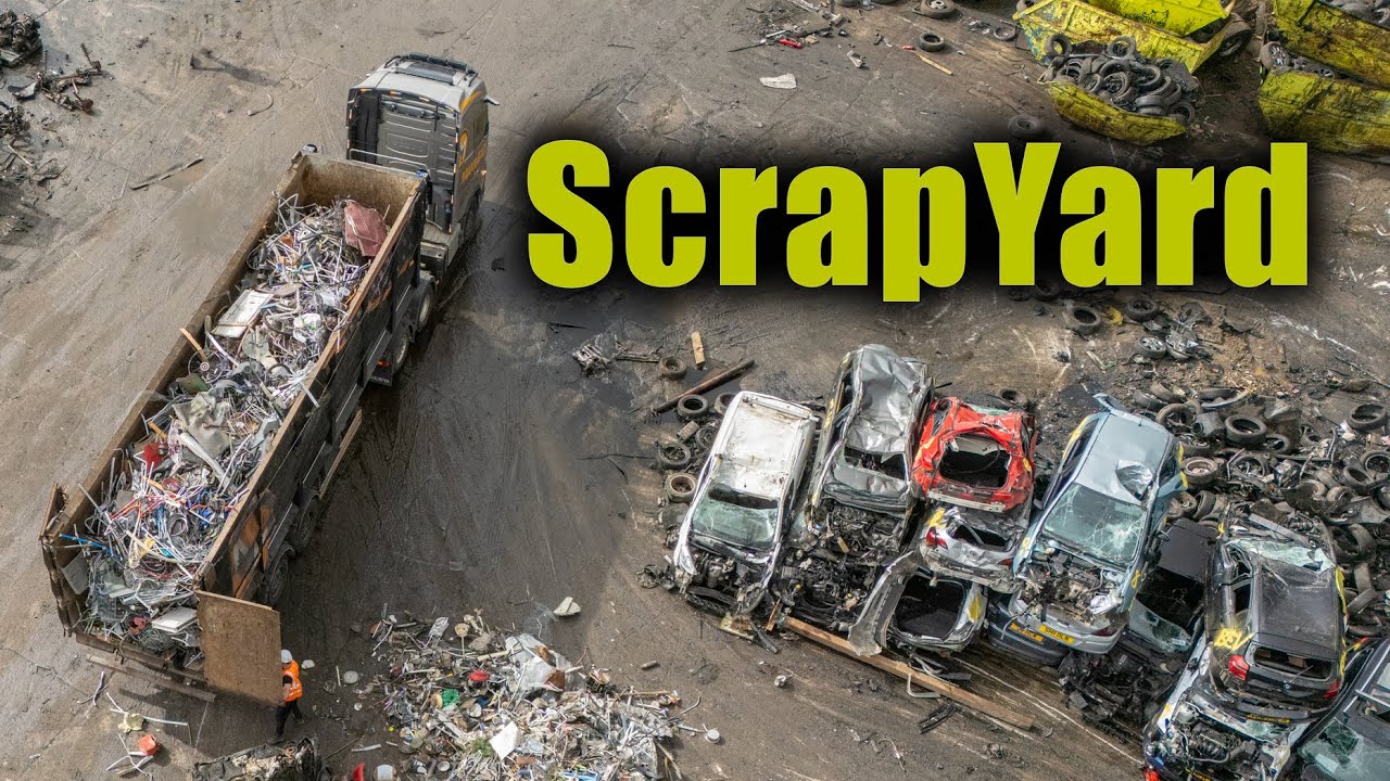 Unloading of Scrap, Metal SHREDDER & Both the Sennebogen & Fuchs Material Handlers in Action