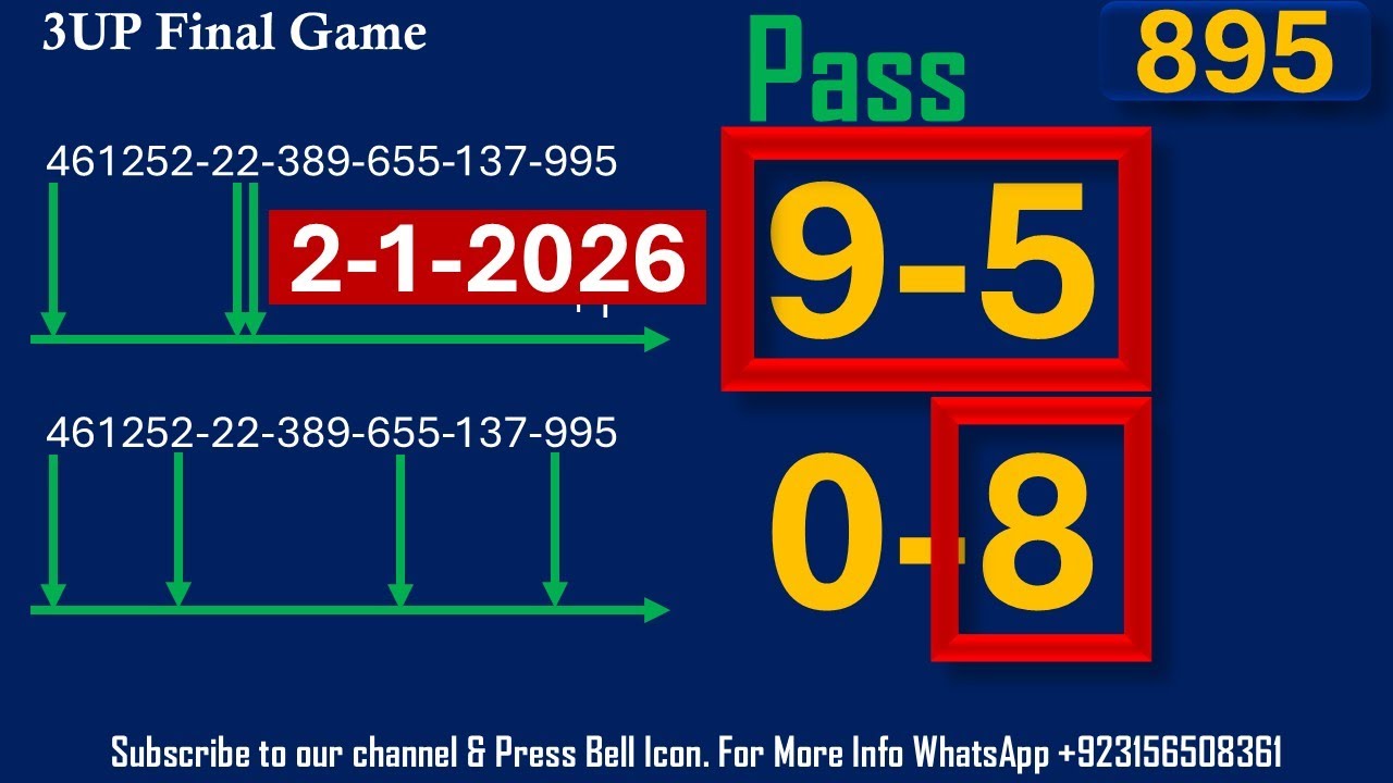 Thailand Lottery 3UP Single Full and Final Total Game | Lotto Thai Pass 2-1-2026