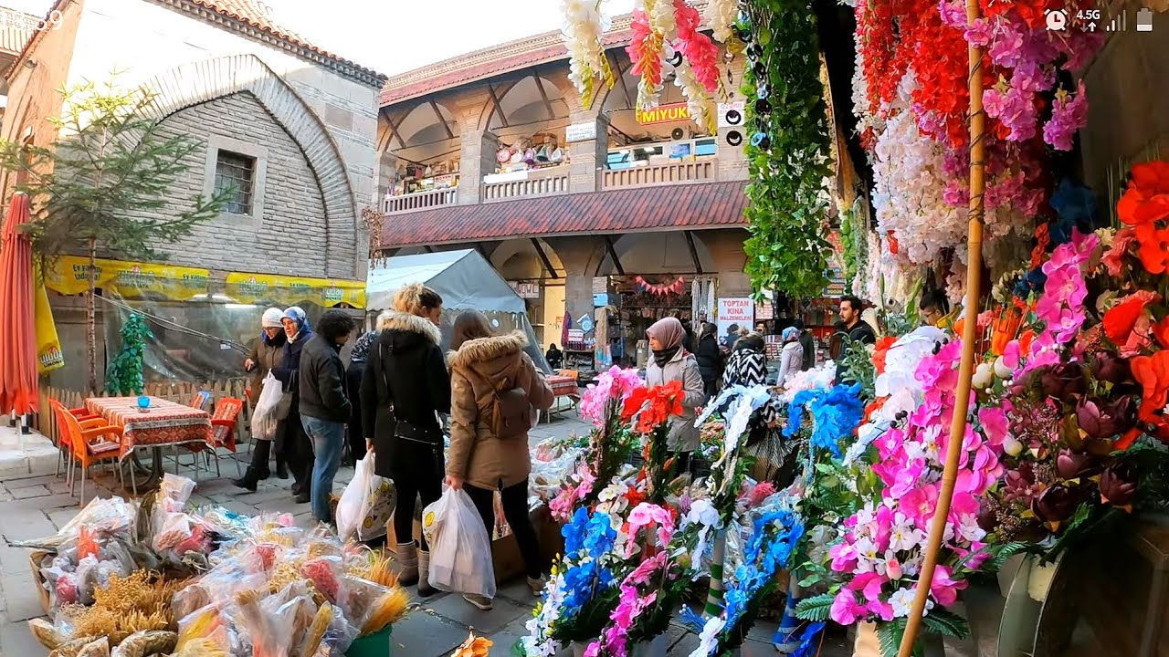 [4K]Suluhan Bazaar: 500 Year Old Shopping Center in Ankara Turkey