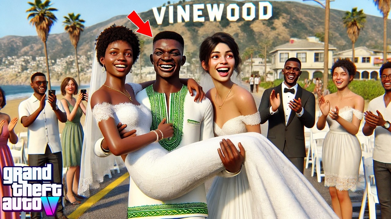 👰‍♀️😳Franklin's African Cousin Polygamous Wedding-GTA 5 Real Life Mod Remastered Season 2