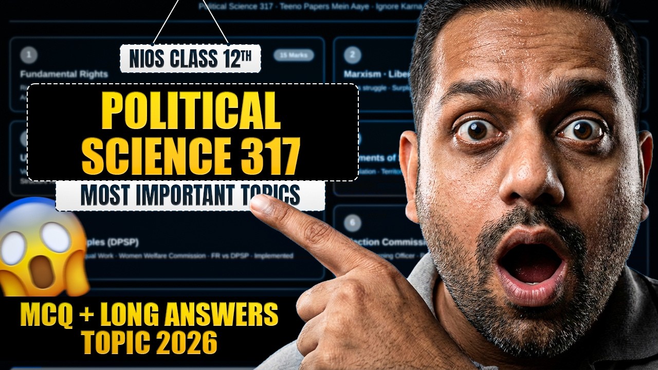 NIOS Class 12 Political Science 317 Important Questions | High-Yield Topics for Maximum Marks