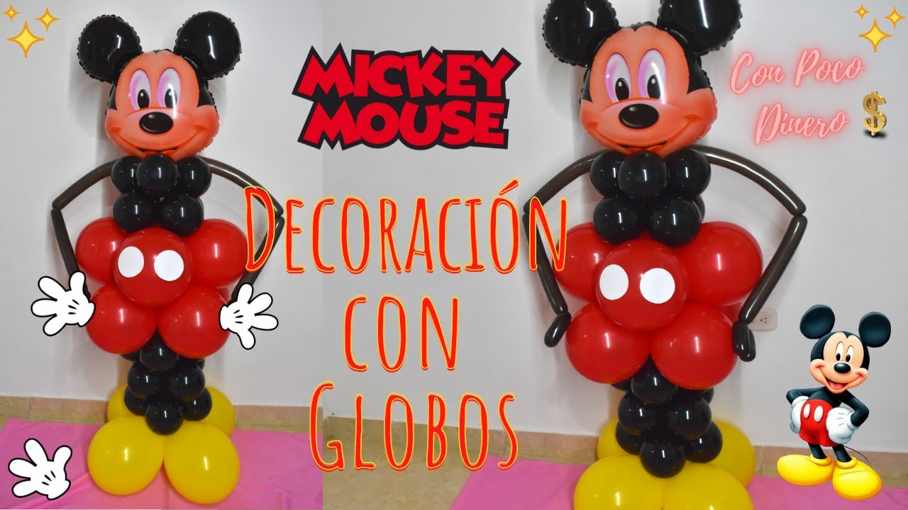 COMO HACER A MICKEY MOUSE EN GLOBOS-MICKEY MOUSE BALLOON COLUMN TUTORIAL-🤗Karol