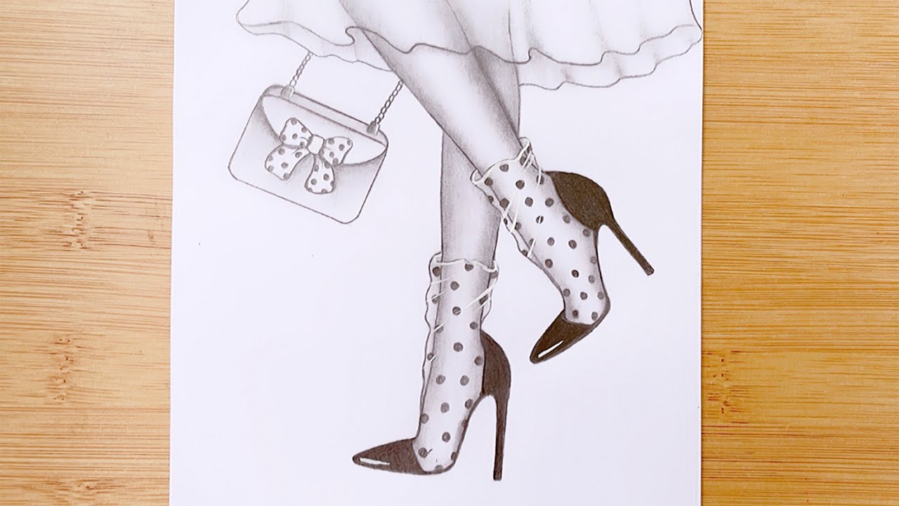 How to draw High-Heeled Shoe Every Girl Should Have | New Shoes Styles & Design | Pencil Sketch
