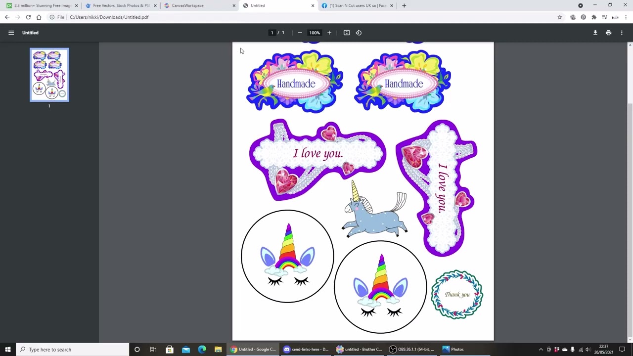 ScanNCut   Create stickers from FREE images    Canvas Workspace   Printable Sticker Starter Kit