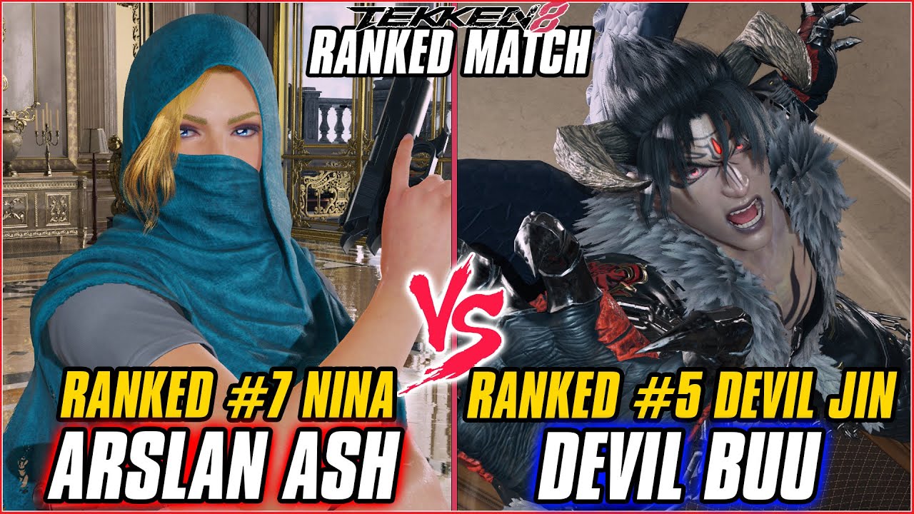 TEKKEN 8 ▰ ARSLAN ASH (#7 Ranked Nina) vs DEVILBUU (#5 Ranked Devil Jin) ▰ T8 HIGH LEVEL GAMEPLAY