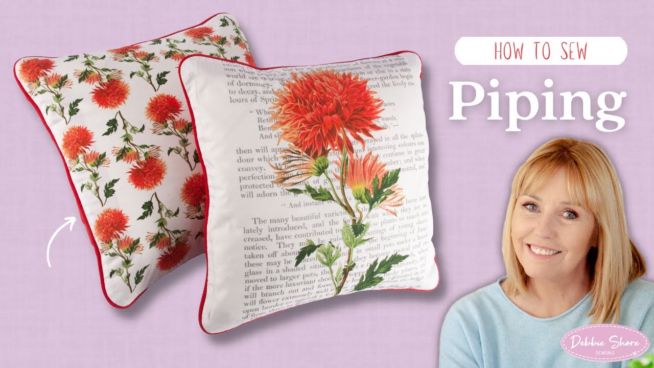 How to add piping around the edge of a cushion cover by Debbie Shore