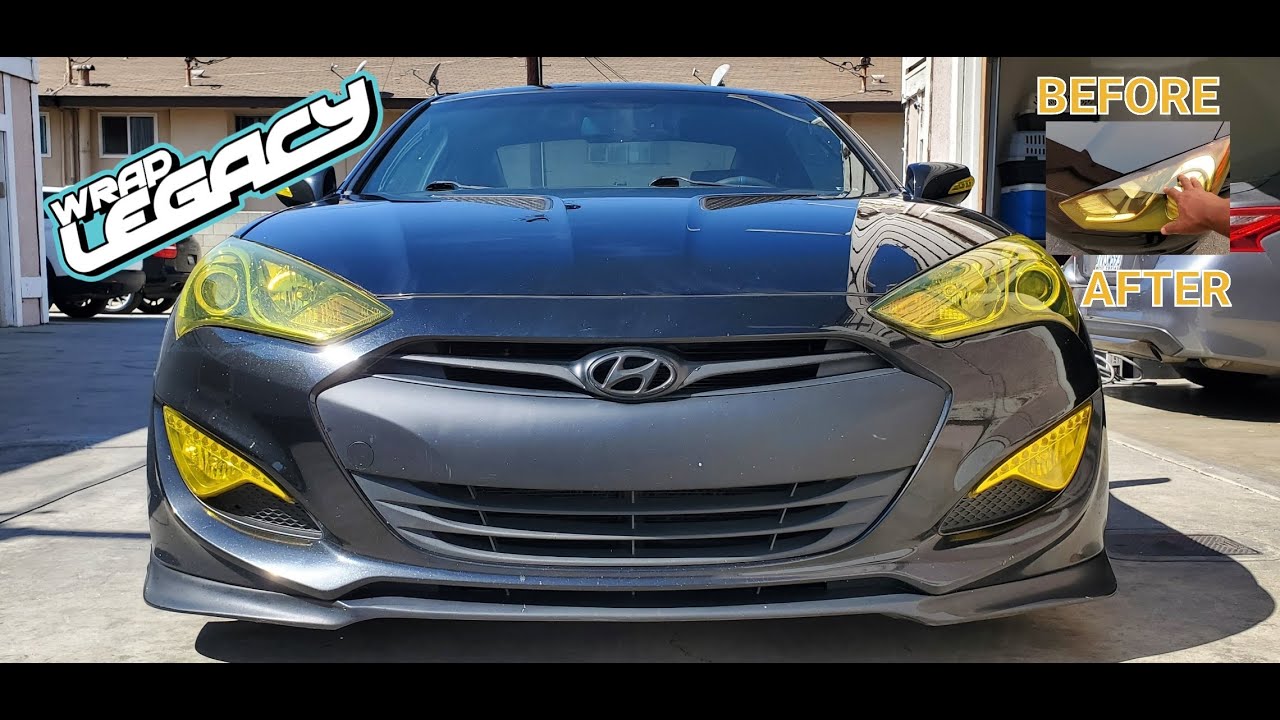 Genesis Coupe headlight tint re-done (how to)