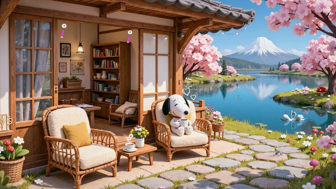 ☀️ Warm Spring Coffee Time ☕🌸 | Snoopy’s Chill Spring Lofi for Relax, Focus & Slow Days