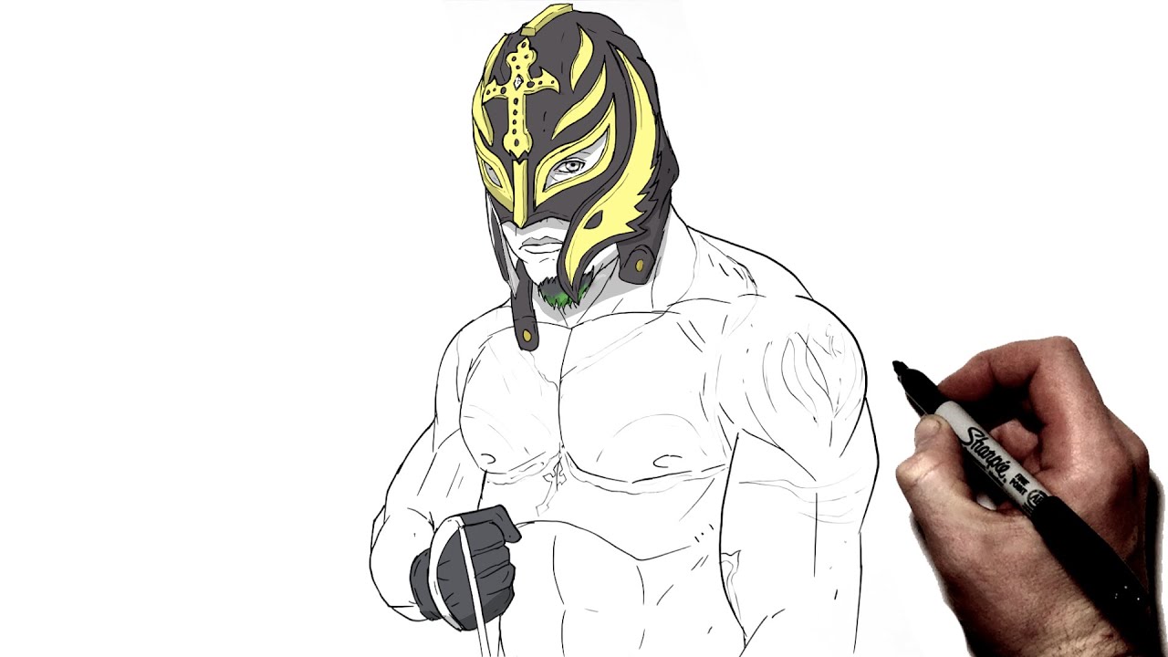 How To Draw Ray Mysterio | Step By Step | WWE
