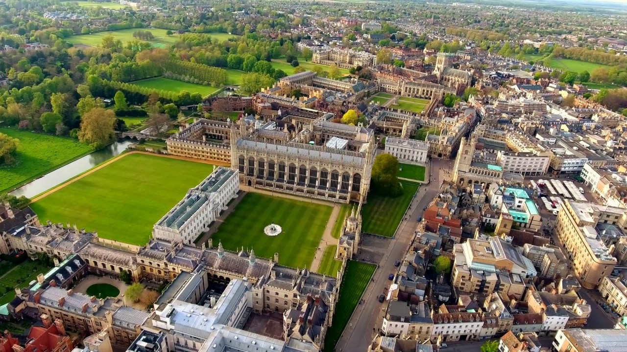 drone view central Cambridge