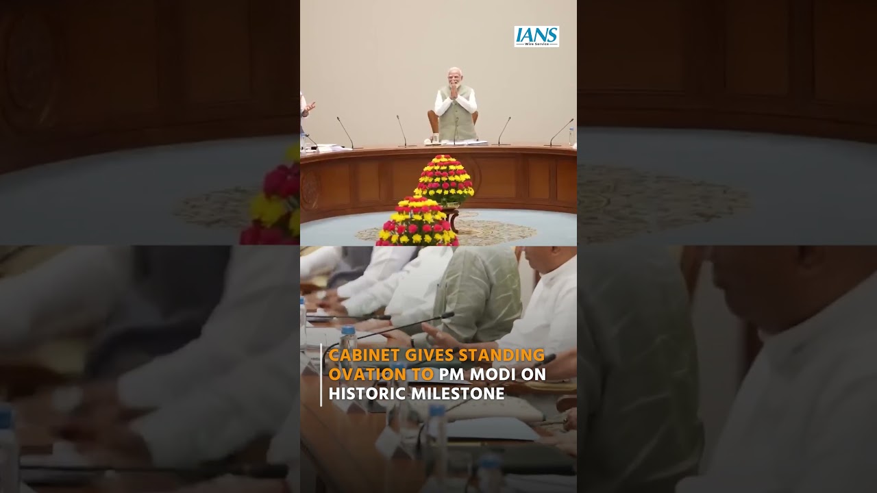 Cabinet gives standing ovation to PM Modi on historic milestone