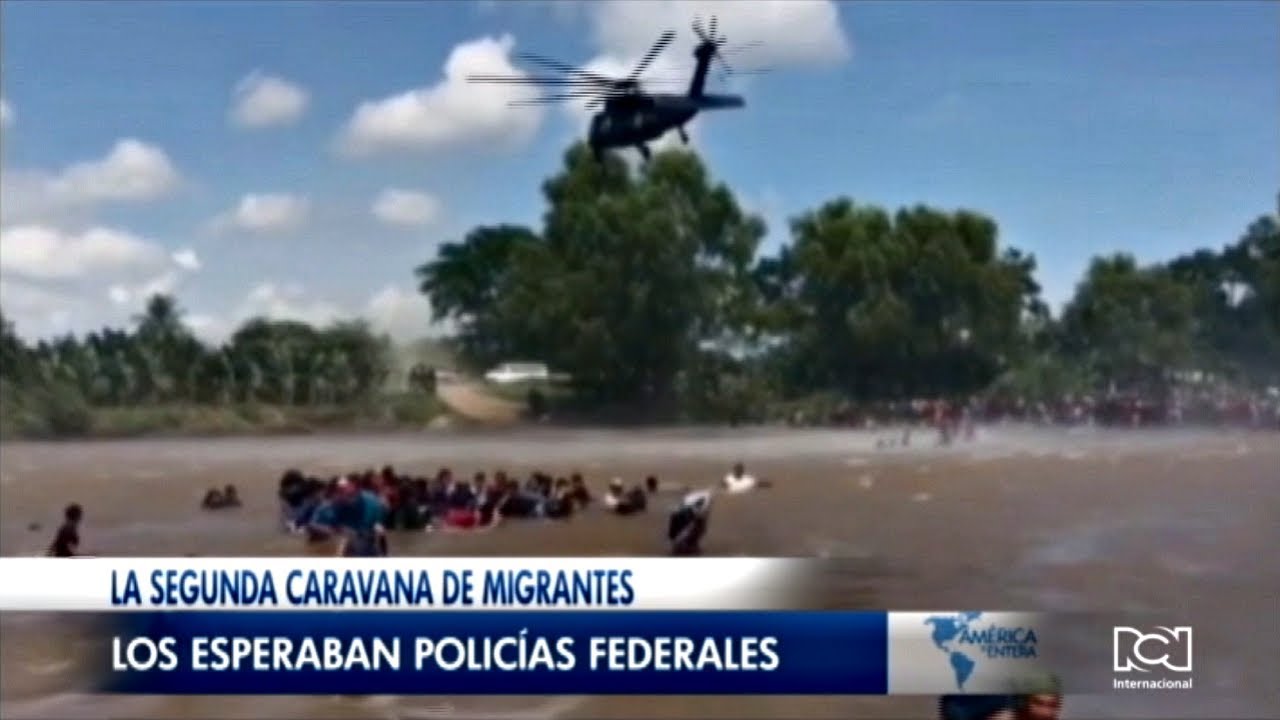 Segunda caravana de migrantes cruzó el río Suchiate
