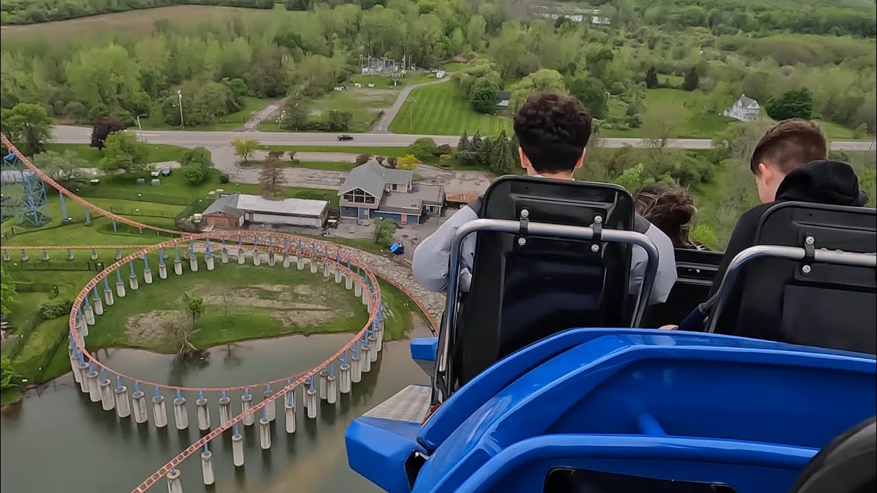 Superman Ride Of Steel Back Row POV 4K | Six Flags Darien lake |
