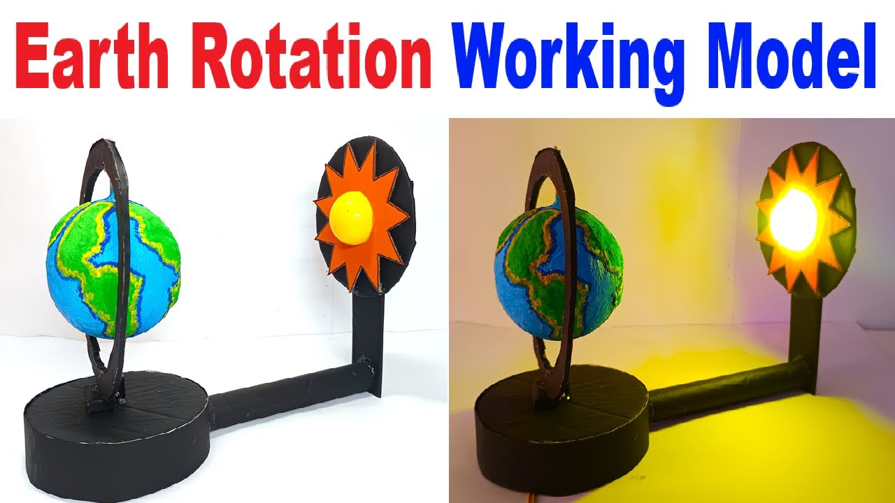 earth rotation working model for science exhibition - diy - craftpiller - science project