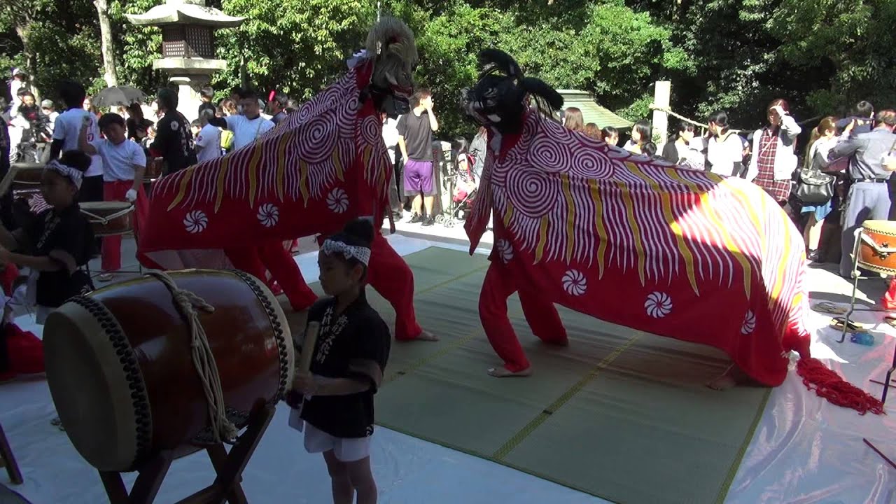 2015年（平成27年）浪打八幡神社　御前出し 吉津夫婦獅子舞　北村