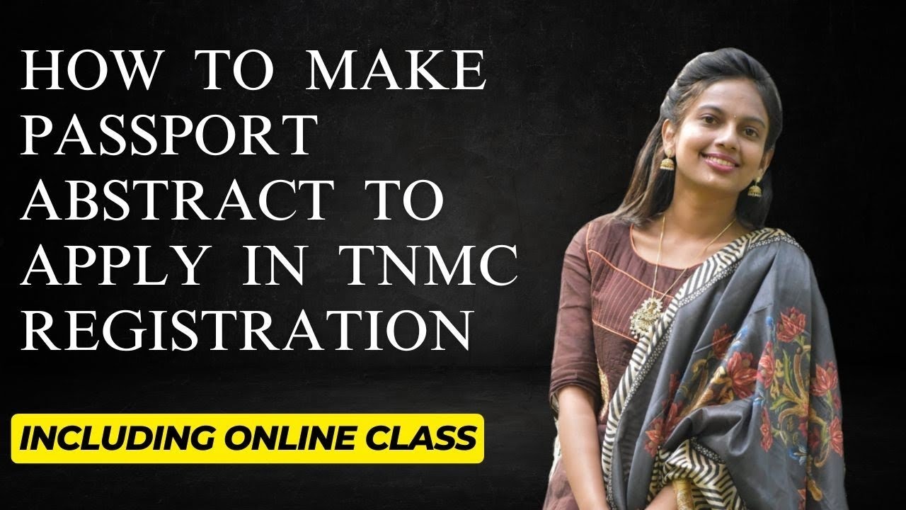 How to make passport abstract including online classes |TNMC online registration #tnmc